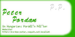 peter pordan business card